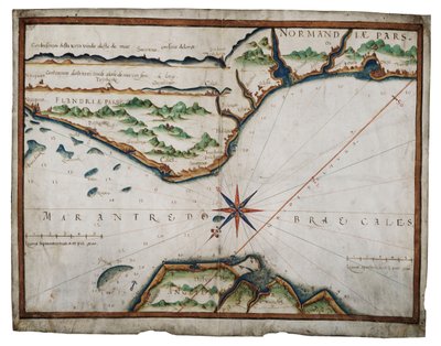 Chart of Dover Strait, c.1587-88 by Luis Teixeira