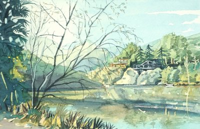 Serene Lakeside Reflections by Luisa Millicent