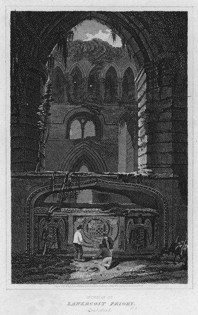 Interior of Lanercost Priory, Cumberland by Luke (after) Clennell