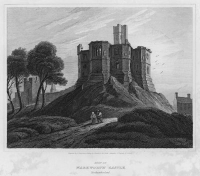 Keep of Warkworth Castle, Northumberland by Luke (after) Clennell
