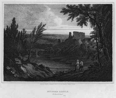 Mitford Castle, Northumberland by Luke (after) Clennell