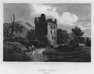 Newark Castle, Selkirkshire by Luke (after) Clennell