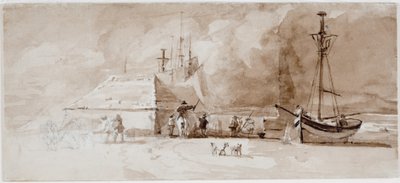 Beach Scene with Horsemen by Luke Clennell