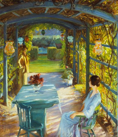 Two Women in an Arbor by Lydia Field Emmett