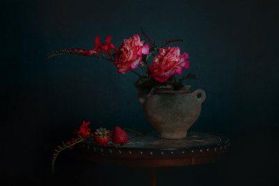 Dark Floral Still Life by Lydia Jacobs