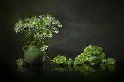 Elegant Green Still Life by Lydia Jacobs