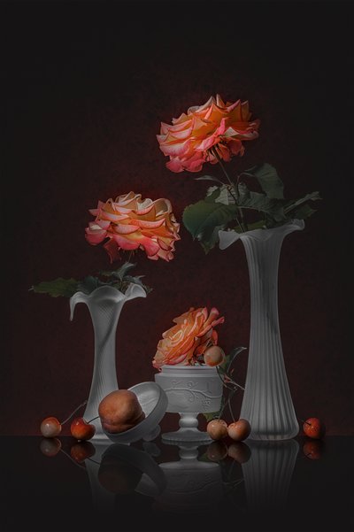 Elegant Rose Still Life by Lydia Jacobs