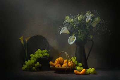 Moody Fruit and Flowers by Lydia Jacobs