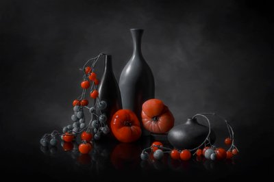 Moody Tomato Still Life by Lydia Jacobs