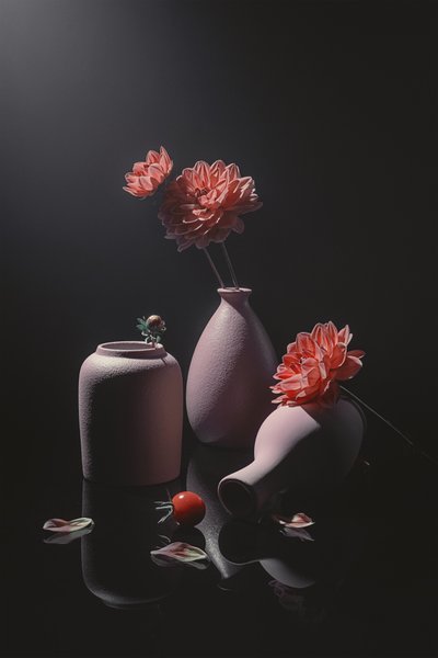 Quiet Pink Floral Still Life by Lydia Jacobs