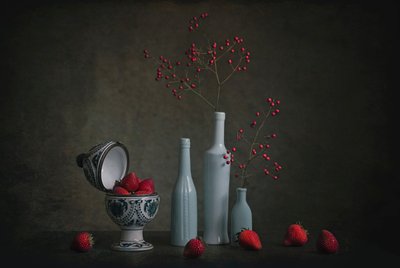 Red Berries Still Life by Lydia Jacobs