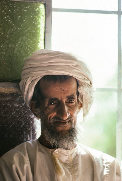Portrait of a Saiq man in the high in the Omani plateau of Saiq by Lynn Abercrombie