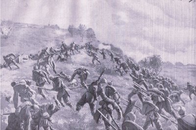 The retaking of Szawle. Storming the ridge, from The Illustrated History of the World War 1914-1915 by M. Barascudts