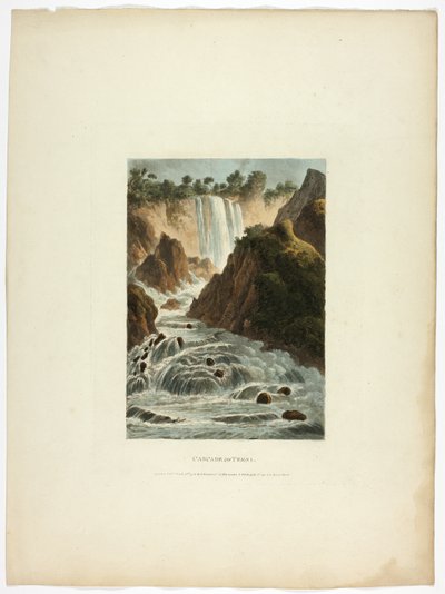 Cascade of Terni, plate fourteen from the Ruins of Rome by M. Dubourg