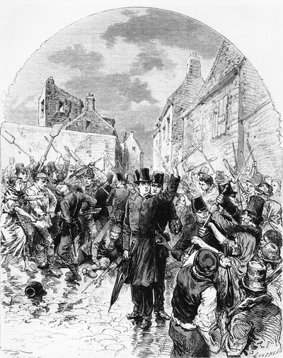 Riots in Ireland - A Catholic Priest Arrested by the Police in Mullingar is Saved by the People, from Le Monde Illustré, June 25 1881 by M. Ferdinandus