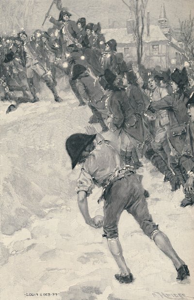 Bonaparte Attacking Snow Forts at the School of Brienne, 1896 by M. Haider