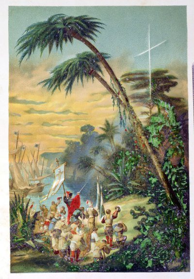 The Discovery of the New World by Christopher Columbus, 1892 by M. Houssot