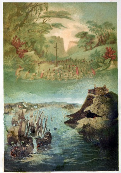 The Evangelisation of the Indian Population and the Voyage of Christopher Columbus, 1892 by M. Houssot