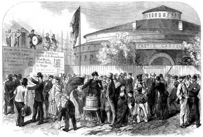 Enlisting Irish and German Emigrants on the Battery, New York, USA by M. Jackson