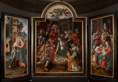 Adoration of the Magi, Triptych, Central Panel, (Detail) by Maarten de Vos