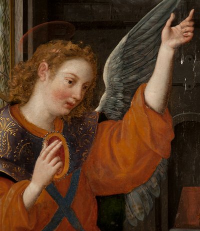 Adoration of the Magi, Triptych, Left Panel, Back Part (Detail) by Maarten de Vos