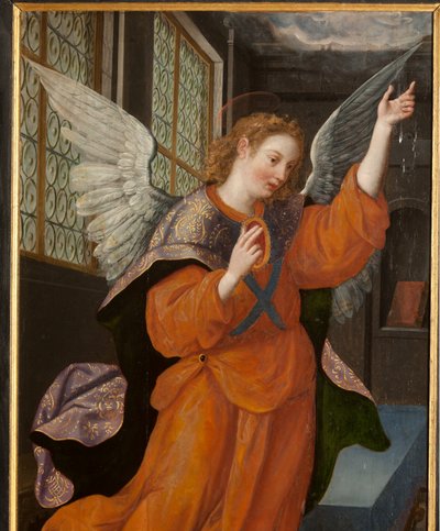 Adoration of the Magi, Triptych, Left Panel, Back Part (Detail) by Maarten de Vos