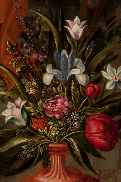 Adoration of the Magi, Triptych, Left Panel, Back Part (detail) by Maarten de Vos