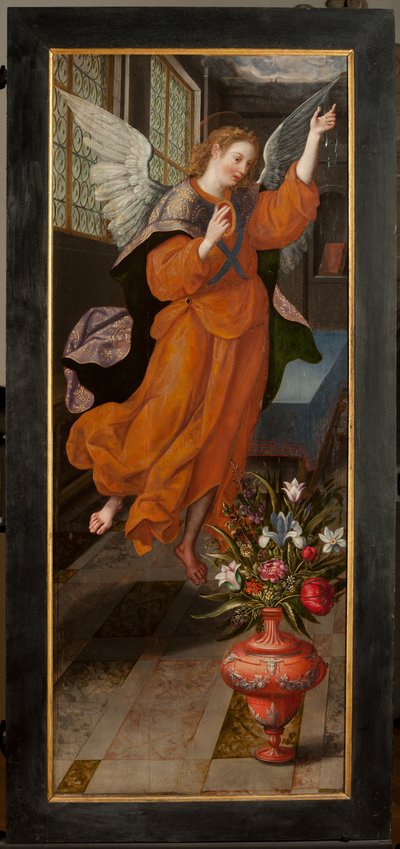 Adoration of the Magi, Triptych, Left Panel Back Part by Maarten de Vos