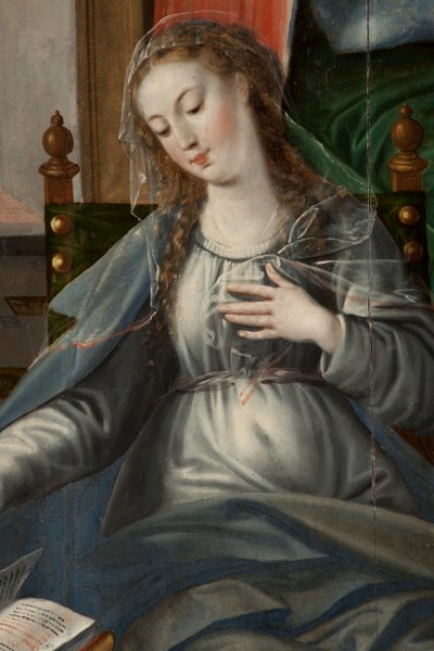 Adoration of the Magi, Triptych, Right Panel Back Part, (Detail) by Maarten de Vos