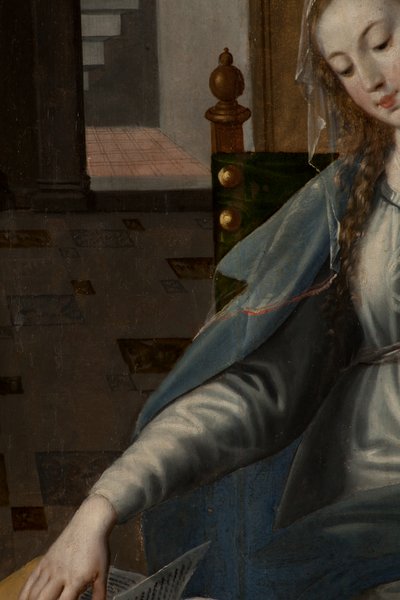 Adoration of the Magi, Triptych, Right Panel Back Part (detail) by Maarten de Vos