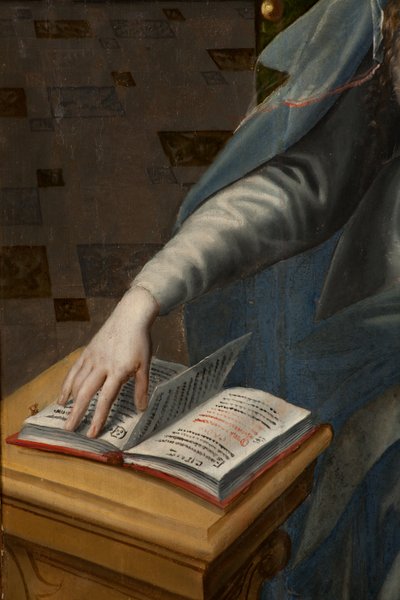 Adoration of the Magi, Triptych, Right panel back part (detail) by Maarten de Vos