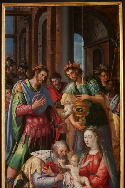 Adoration of the Magi, Triptych, Right Panel, (Detail) by Maarten de Vos