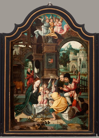 Triptych. Maarten de Vos. 16th Century. Altarpiece Opened Central Panel by Maarten de Vos