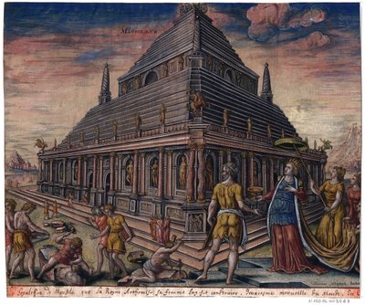 The Mausoleum at Halicarnassus (from the series "The Eighth Wonders of the World") by Maarten van (after) Heemskerck