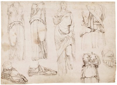 Female figures and sandals, c.1498-1574 by Maarten van Heemskerck (circle of)