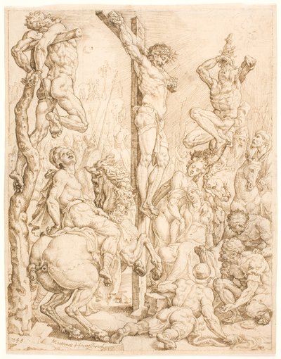 Christ on the Cross, between the Thieves by Maarten van Heemskerck