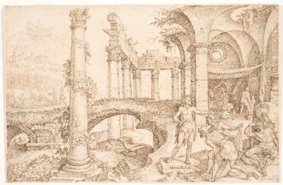 Ham Mocking Noah by Maarten van Heemskerck