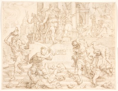 Josiah Orders All Things Made for Baal to Be Destroyed and the Priests Killed by Maarten van Heemskerck