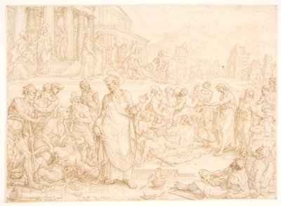 Peter and the Other Apostles Healing the Sick by Maarten van Heemskerck
