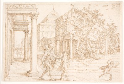Samson Destroys the House with the Philistines by Maarten van Heemskerck