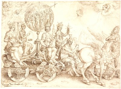 Triumphal Chariot. Mundus (The World). (An Allegory of the Four Elements) by Maarten van Heemskerck