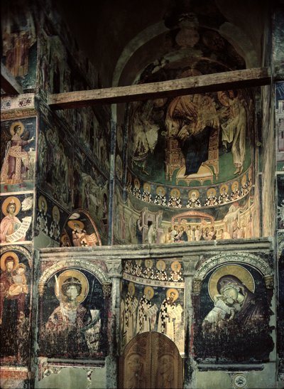 Iconostasis and apse, frescoes painted 1313 by Macedonian School