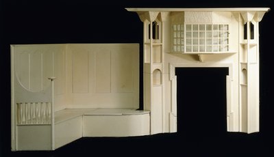 A Painted Wood Fire Surround and Inglenook Designed for Glencrutchery House, Douglas, circa 1897 by Mackay Hugh Baillie Scott