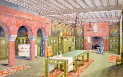 Dining room, print made by Emil Hochdanz, c.1901 by Mackay Hugh Baillie Scott