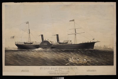 Steam Ship Quaker City... Regular U.S. Mail Line between New York & Charleston W H West, Commander by Macoy & Herwig
