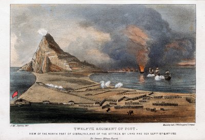 Twelfth Regiment of Foot, The North part of Gibraltar, 13th and 14th September 1782 by Madeley