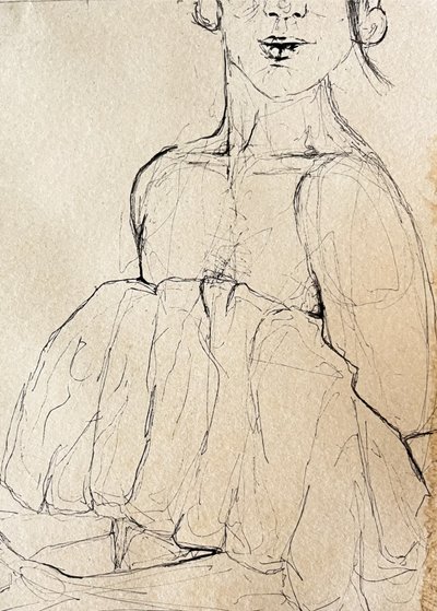 Pensive Figure Sketch by Madison Phipps