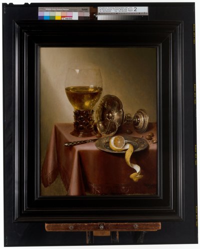 A Still Life of a Rummer, a Peeled Lemon and an Overturned Tazza by Maerten Boelema de Stomme