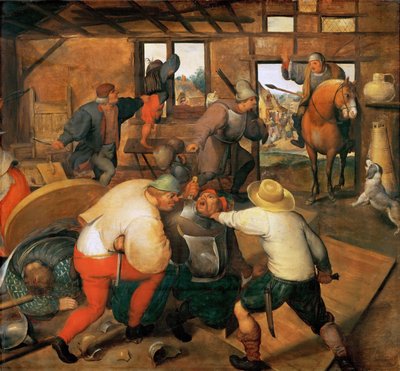 Brawl Between Soldiers and Peasants by Maerten van Cleve