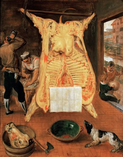 The Slaughtered Ox by Maerten van Cleve